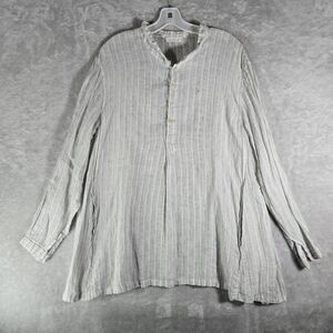CP Shades Long Sleeve Oversized 1/4 Button Up Tunic Womens Extra Large Read Des!